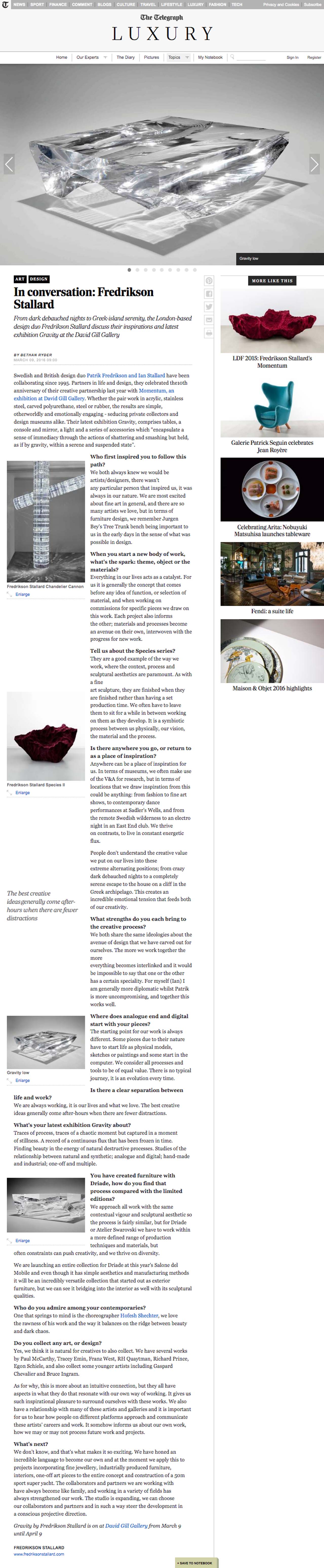 THE TELEGRAPH : LUXURY