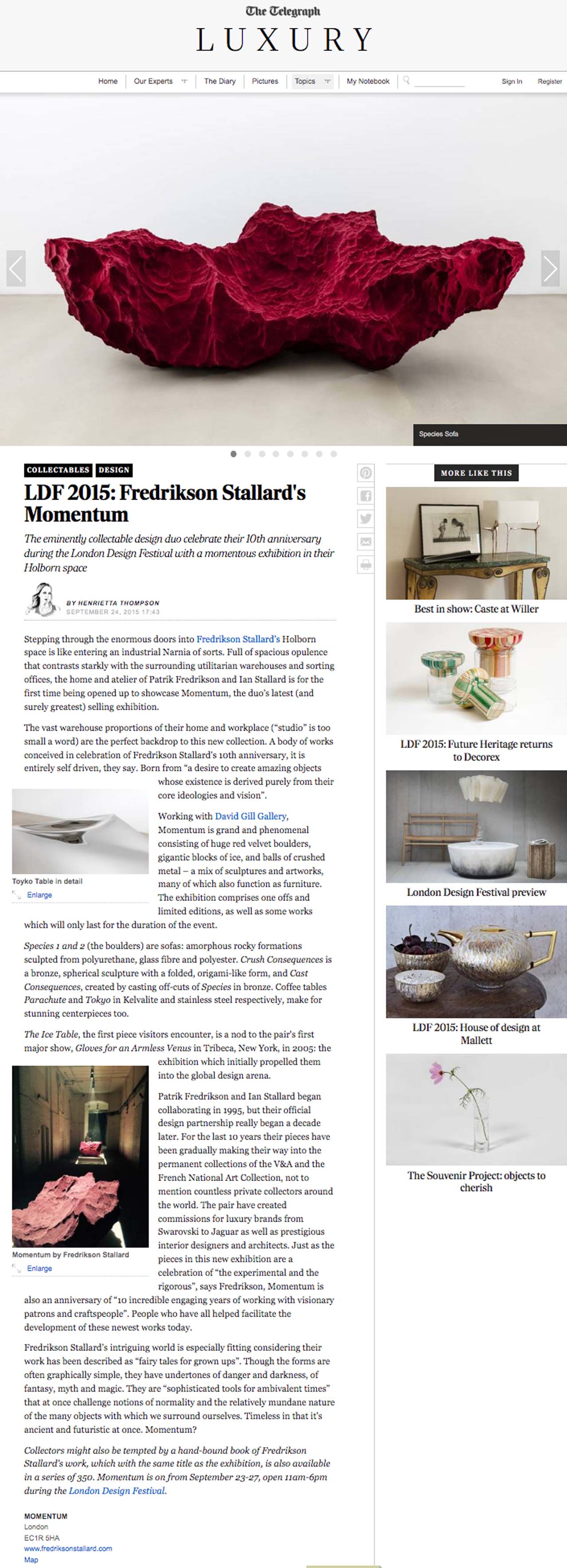 THE TELEGRAPH : LUXURY